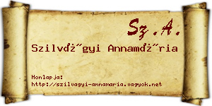 Szilvágyi Annamária névjegykártya